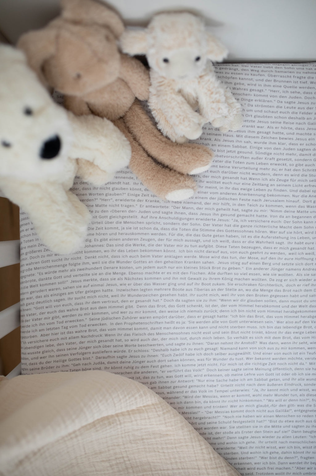 Kinderspannbettlaken mit Johannesevangelium 70x140cm