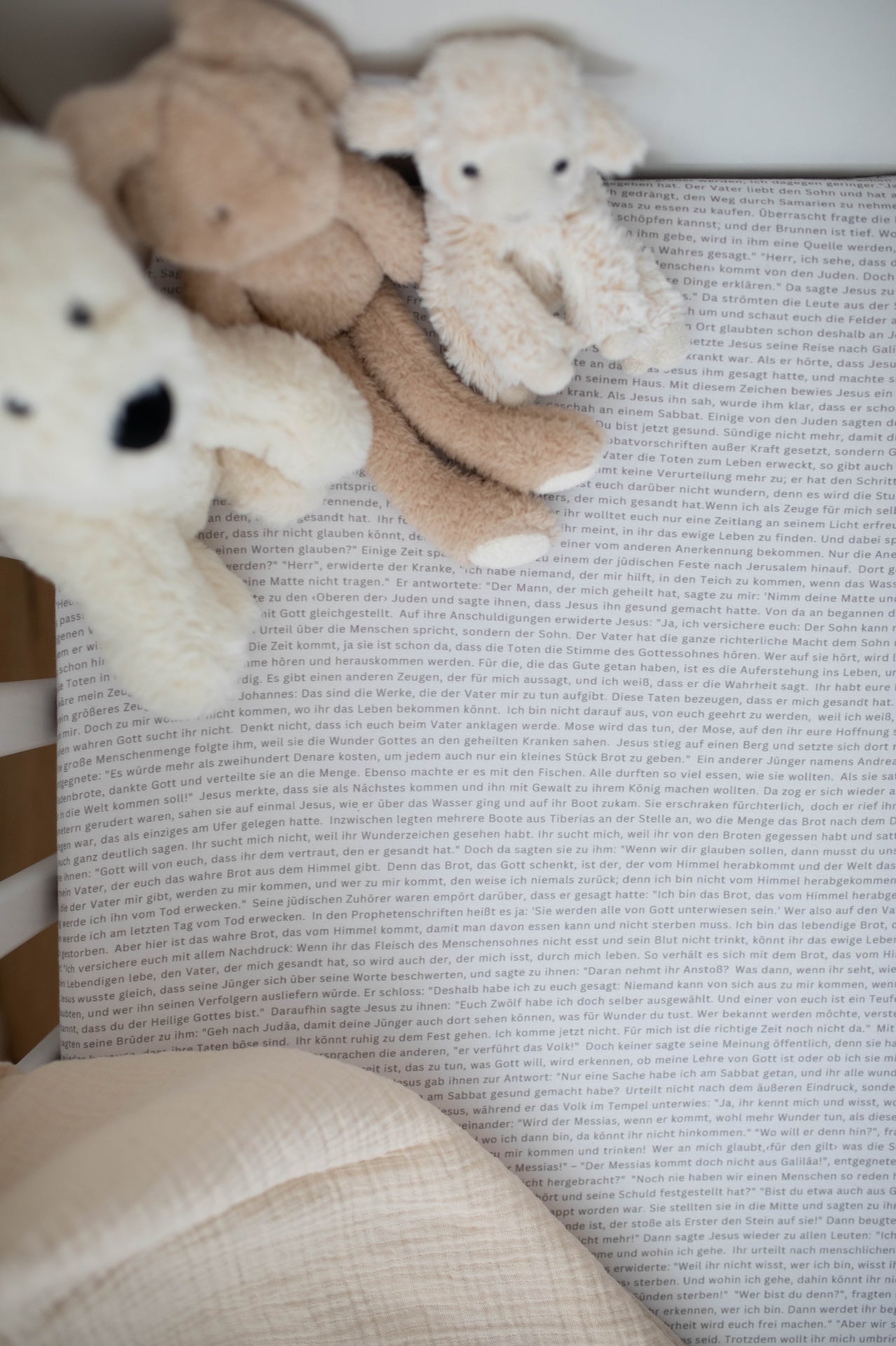 Kinderspannbettlaken mit Johannesevangelium 70x140cm