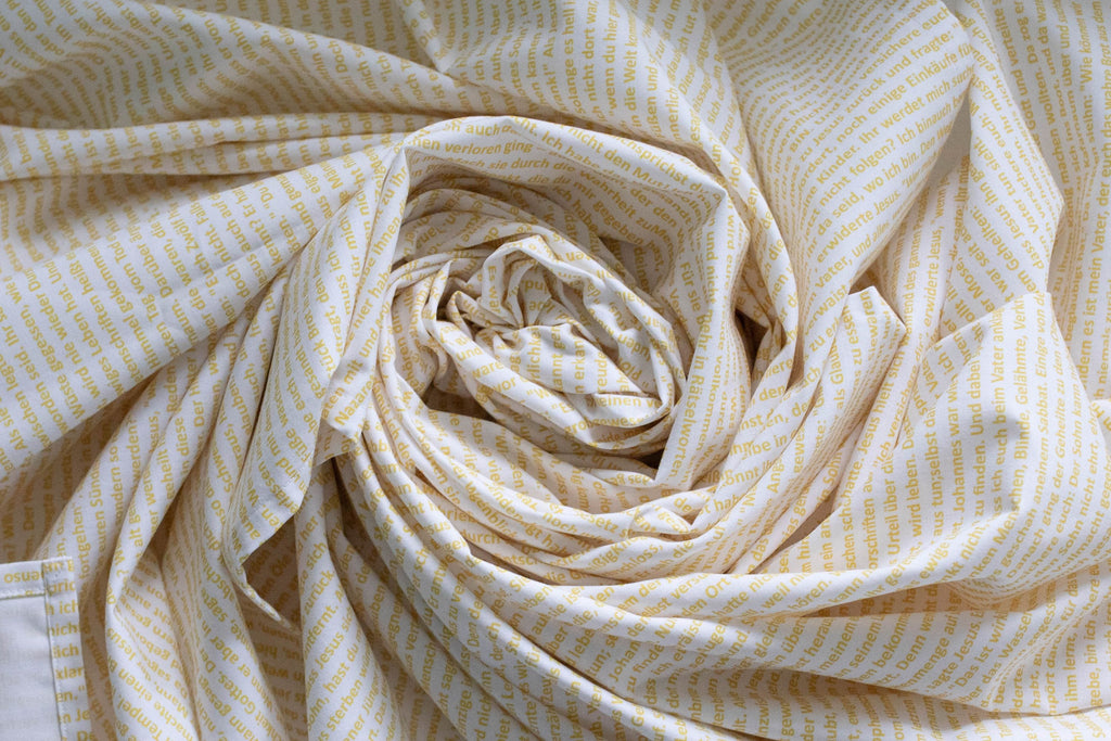 Bettlaken mit Johannesevangelium Gold 140x200